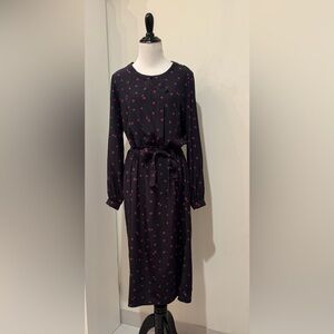 Diane Von Furstenberg Black Dress with Pink Butterfly Print